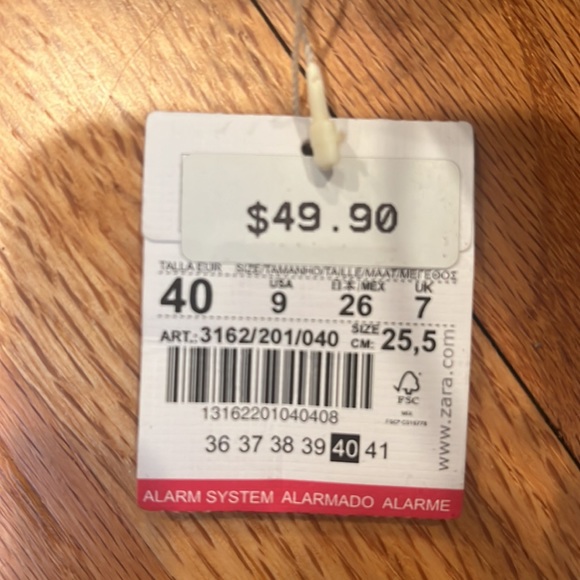 NWT size 9 Zara heel w silver spikes, high covered ankle back w strap - Picture 2 of 4